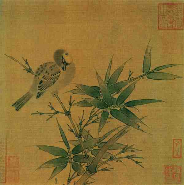 古画鉴赏:吴炳竹雀图尺寸是多大