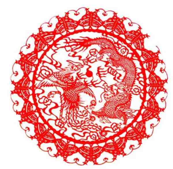 简易剪纸龙凤呈祥教程图片欣赏