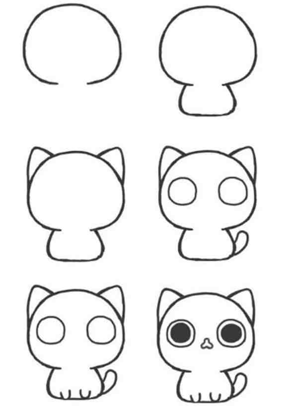 简单又漂亮的猫咪画法图片可爱欣赏