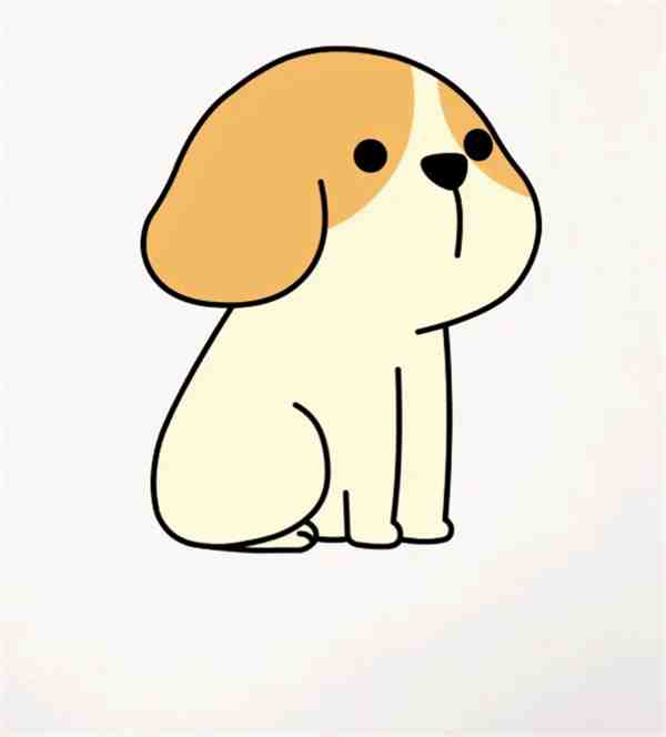 如何用数字画一个小狗简单又漂亮