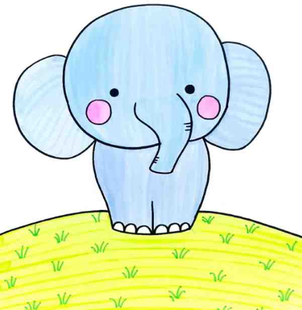 画一只最简单的大象怎么画 一步一步教画大象