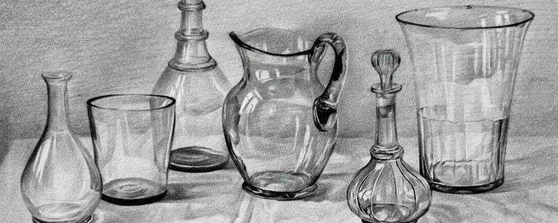 透明的玻璃质感怎么画，光感以及物体的反射影子都要画
