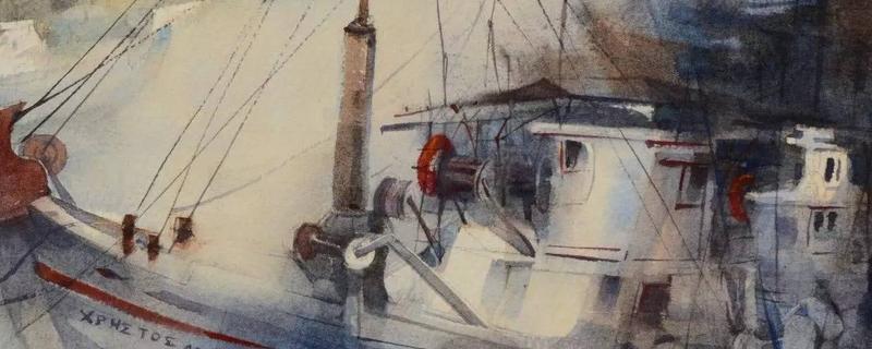 [图文步骤]杨觉昇船只风景水彩画作品欣赏