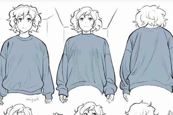 如何画衣服的皱褶，沿着布料的立体感去绘画、线条的弯曲方向需统一