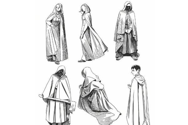 如何画衣服的皱褶，沿着布料的立体感去绘画、线条的弯曲方向需统一