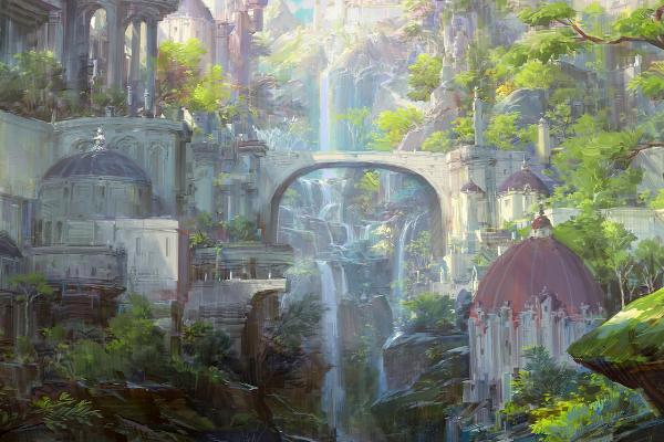 怎么画场景插画的山峰，首先要确定好轮廓