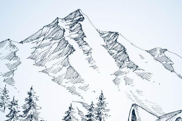 怎么画山脉线稿，不同地质的画法不同