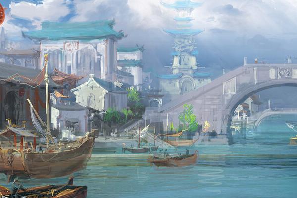 场景插画的景深模糊程度，是从前往后越来越模糊的